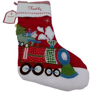 Pottery Barn Kids Timothy Stocking Train Gifts Christmas Holiday Quilted